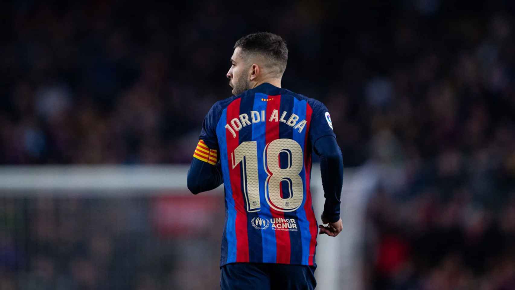 Jordi Alba, durante un partido con el Barça / FCB