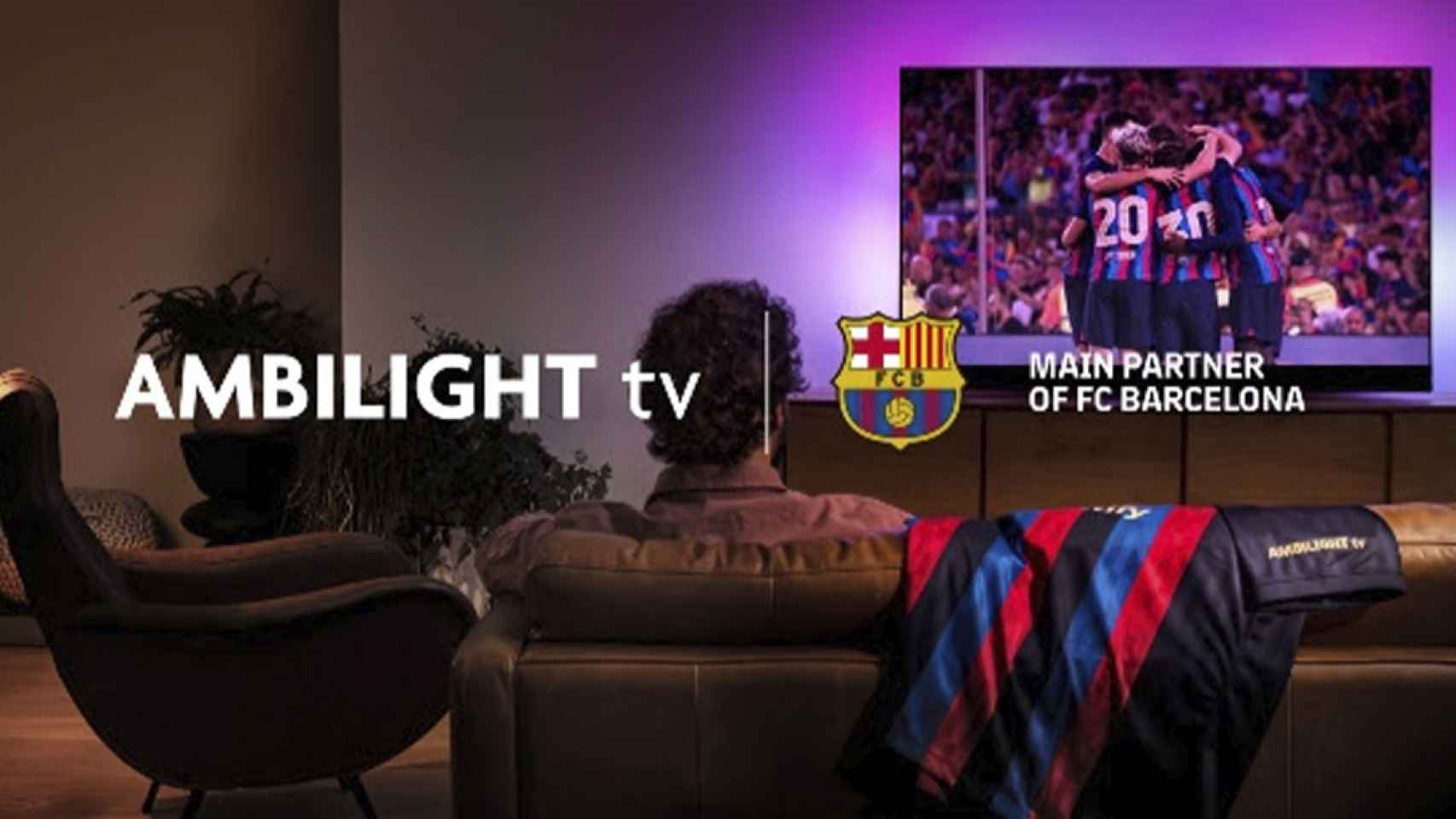 Imagen promocional de Ambilight TV y el FC Barcelona