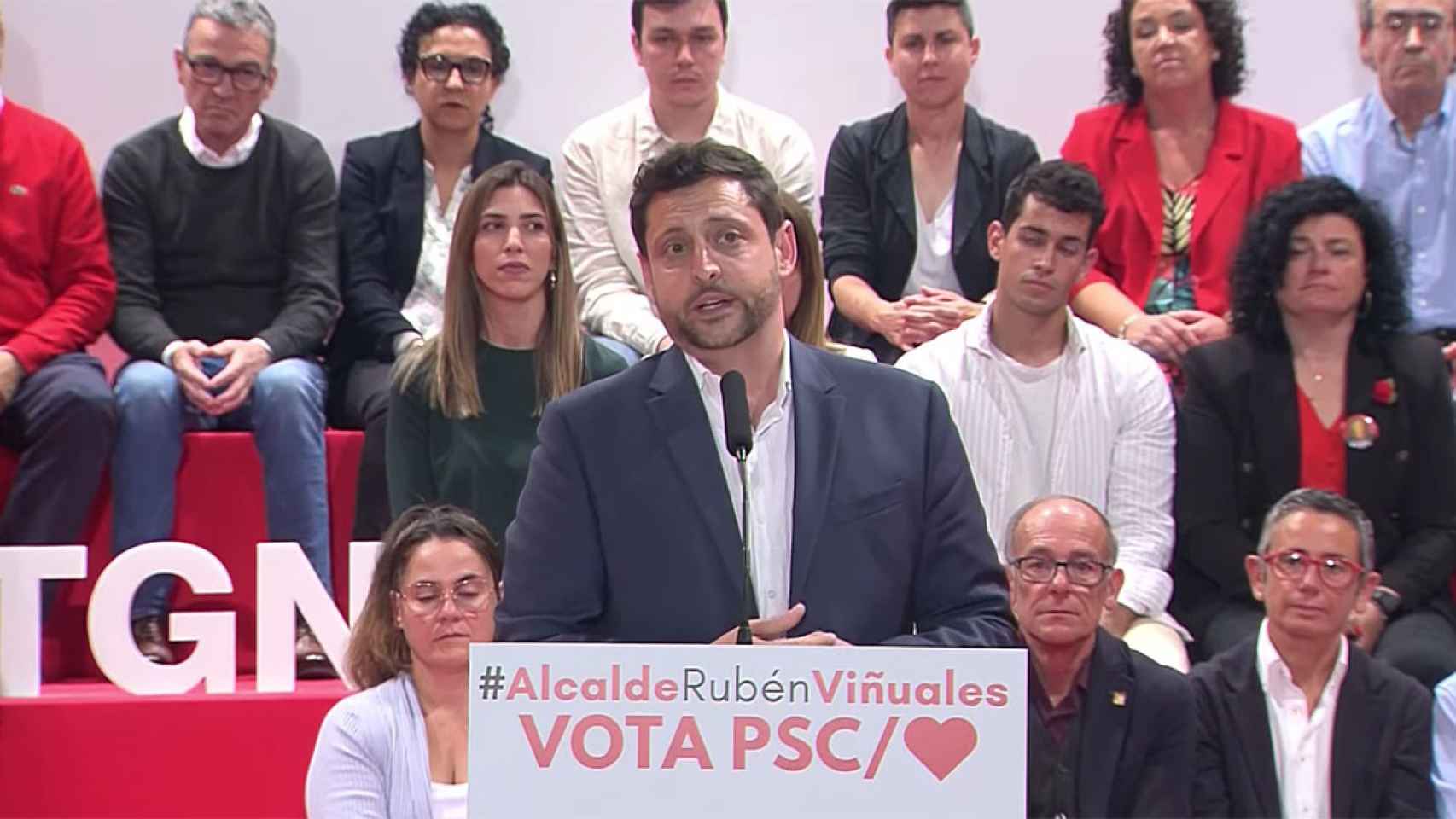 Rubén Viñuales, en un mitin de campaña del ^SC