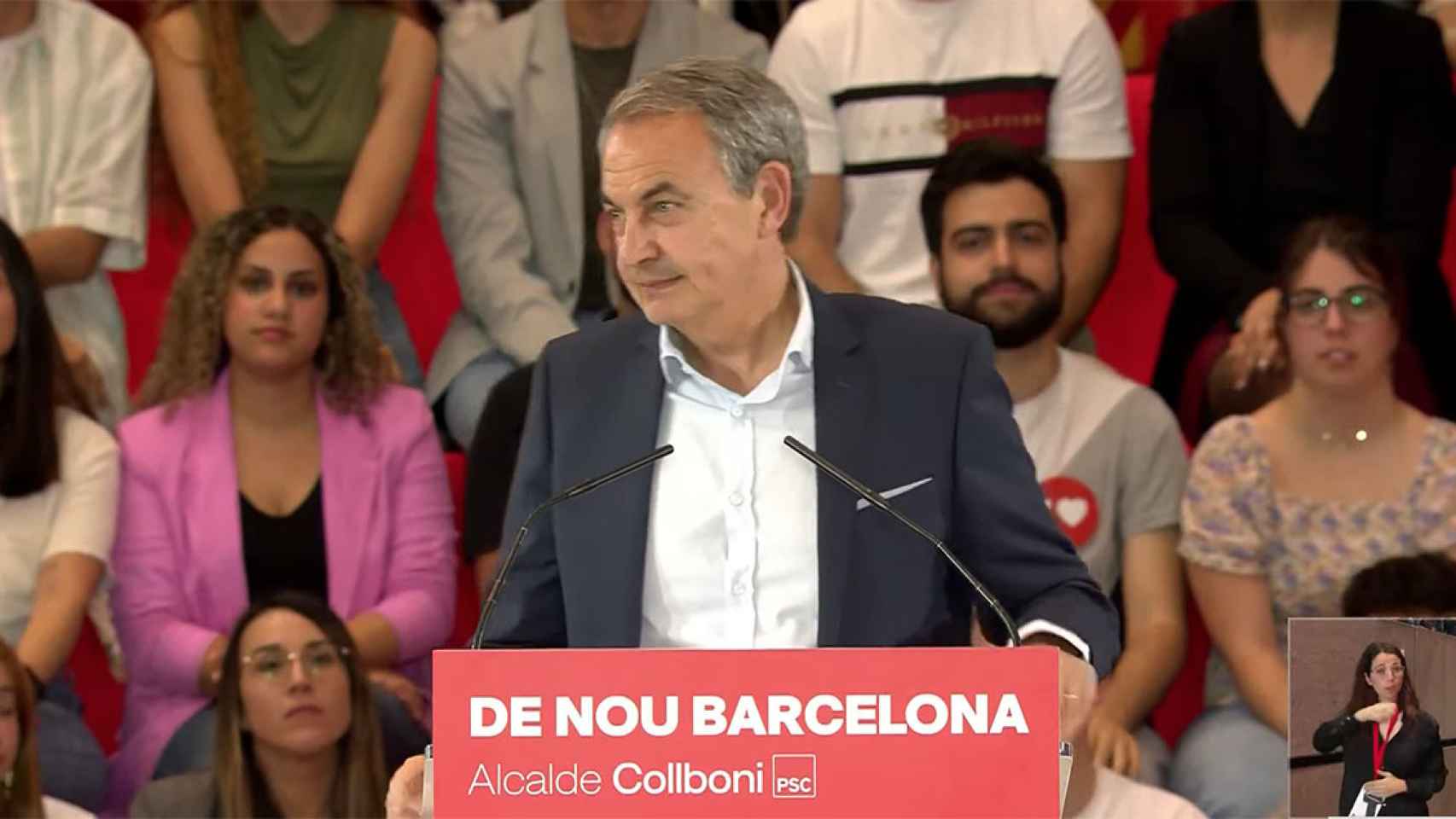 José Luís Rodríguez Zapatero, en el mitin final de campaña de las elecciones municipales en Barcelona