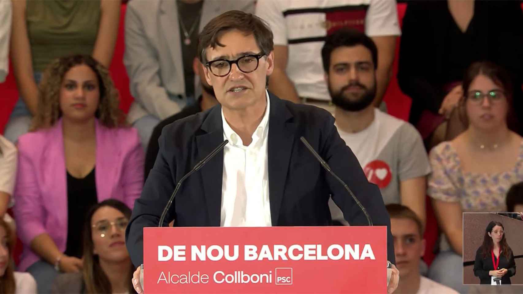 Salvador Illa, en el mitin final de campaña de las elecciones municipales en Barcelona