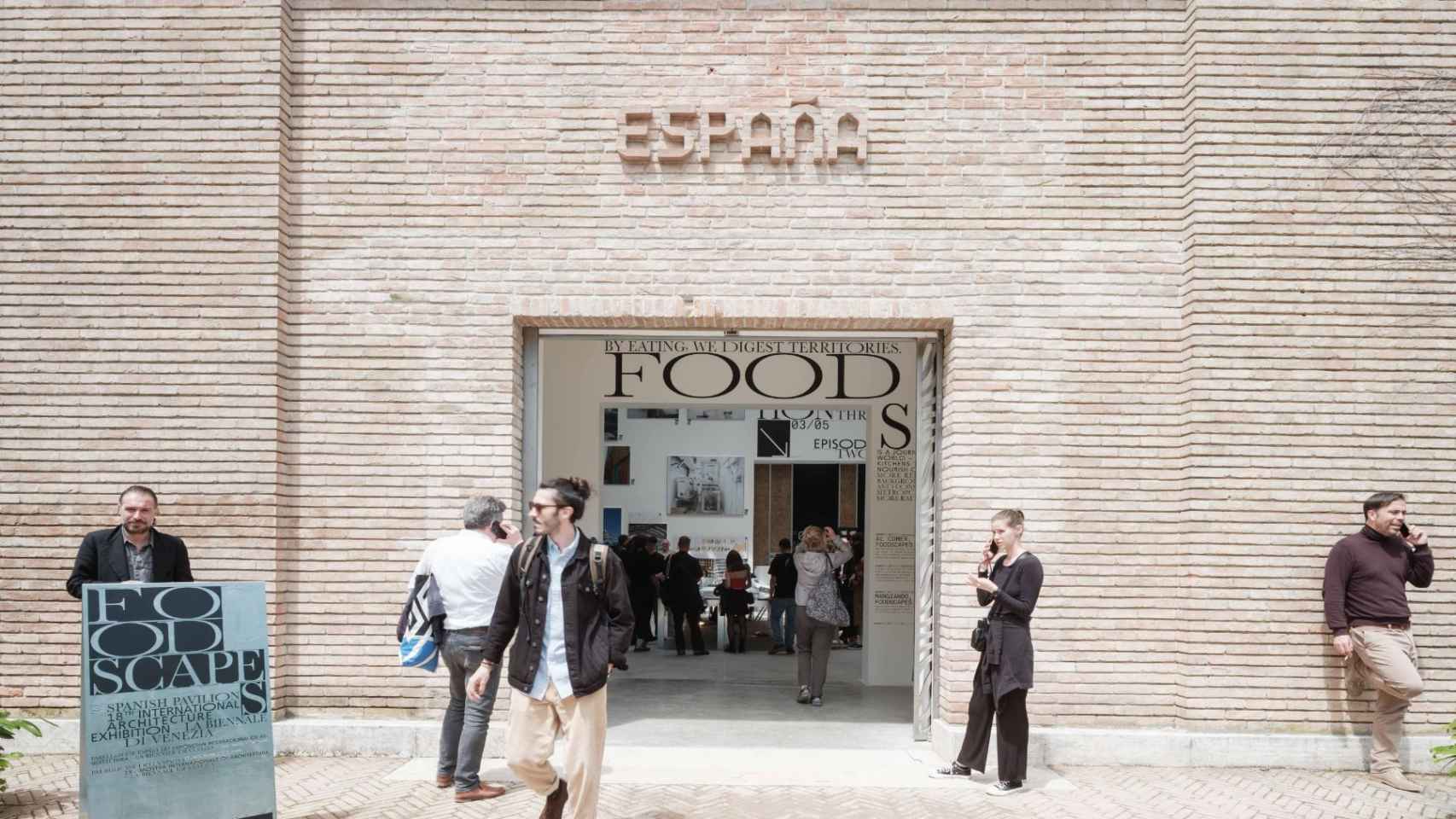 Portada del pabellón de España en la Bienal de Arquitectura en Venecia / PEDRO PEGENAUTE