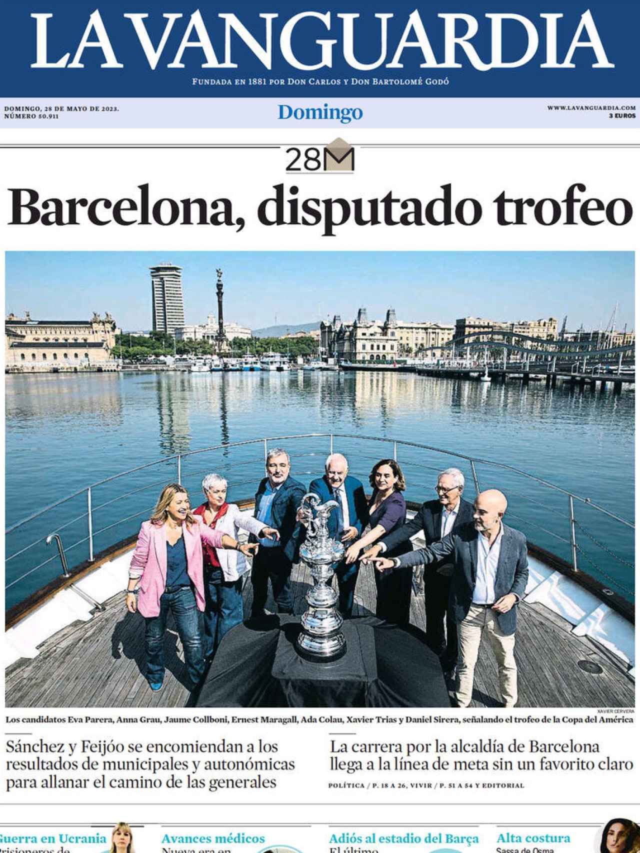 Portada de La Vanguardia, 28 de mayo de 2023
