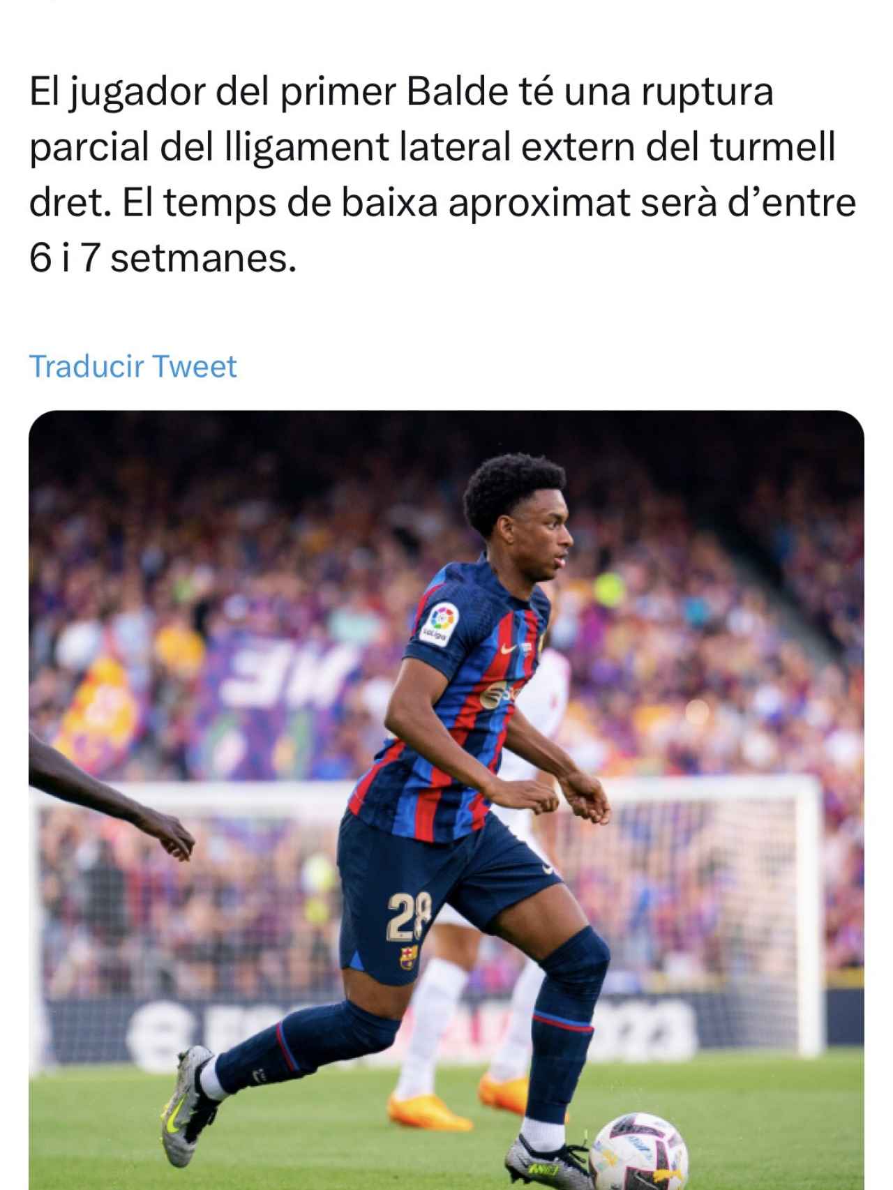 El comunicado oficial del Barça sobre la lesión de Alejandro Balde / FCB