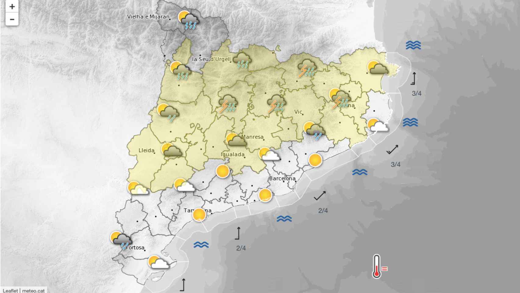 Previsión del tiempo para la tarde de este martes en Cataluña