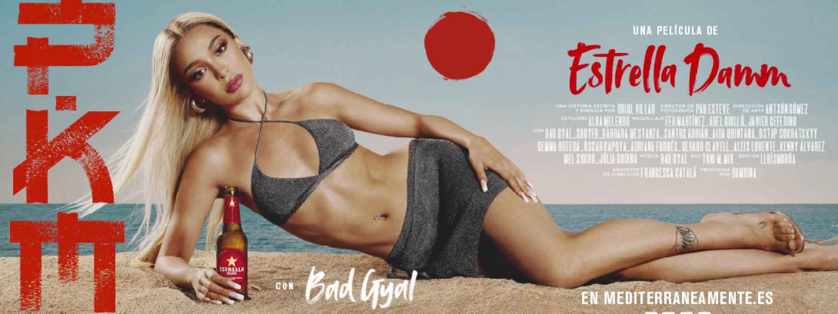 Imagen de la campaña de verano de Estrella Damm 2023, con Bad Gyal