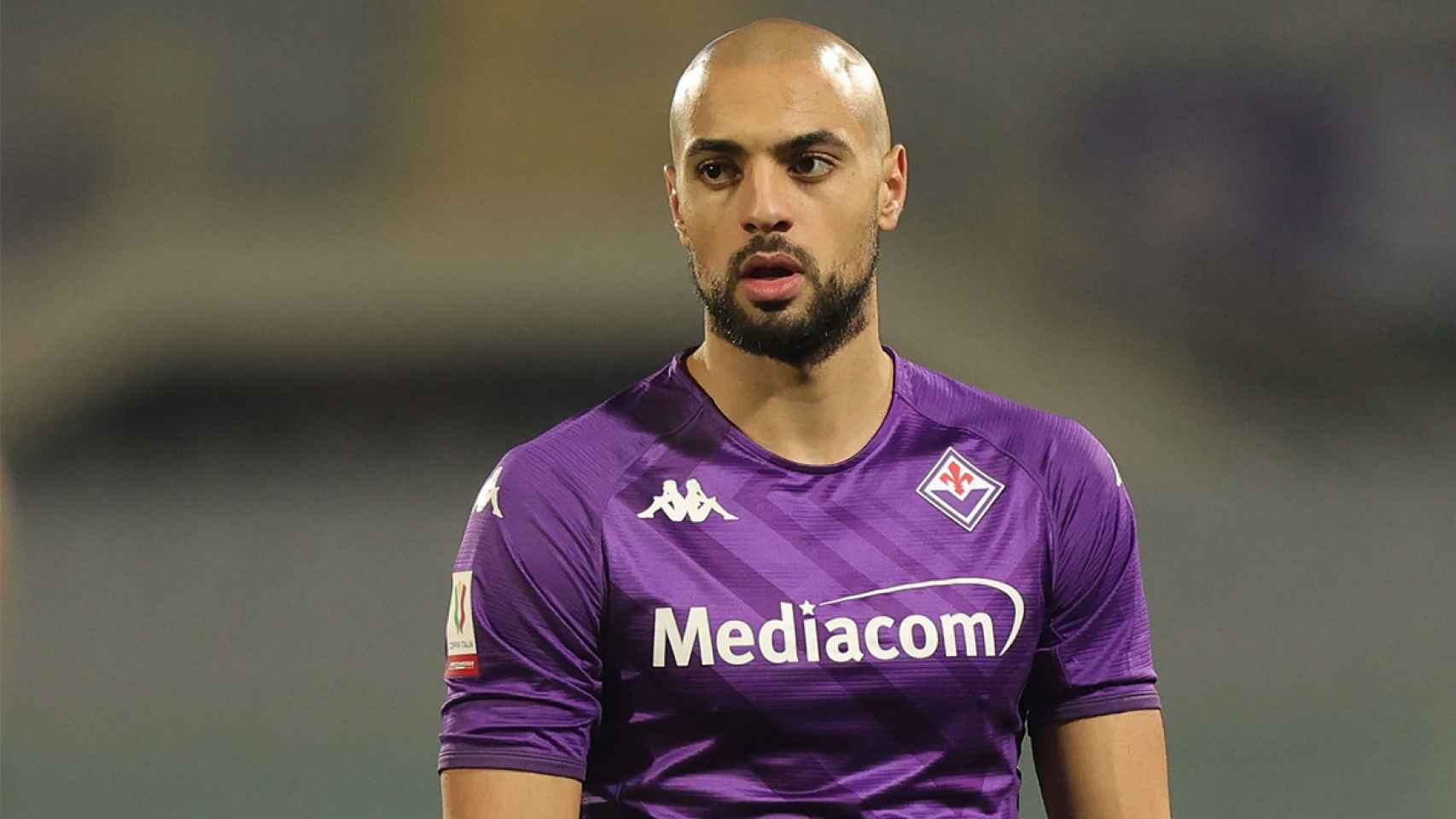 Sofyan Amrabat, durante un partido con la Fiorentina esta temporada