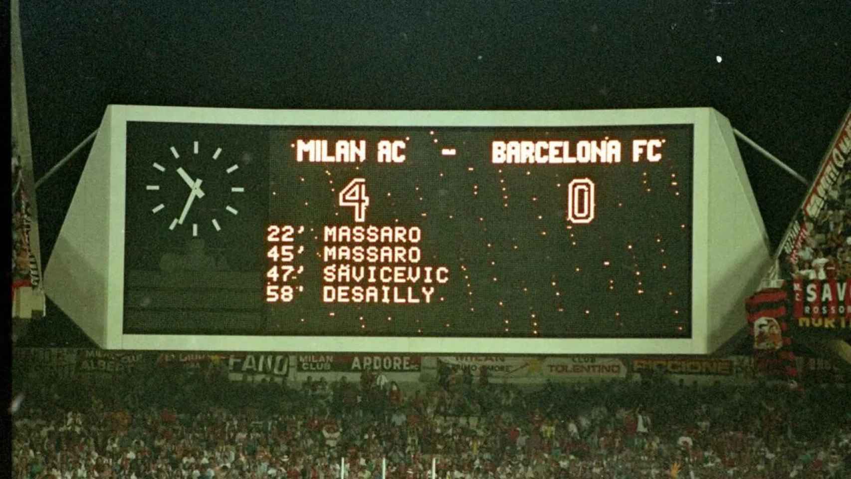 Imagen del marcador de la final de la Champions de 1994