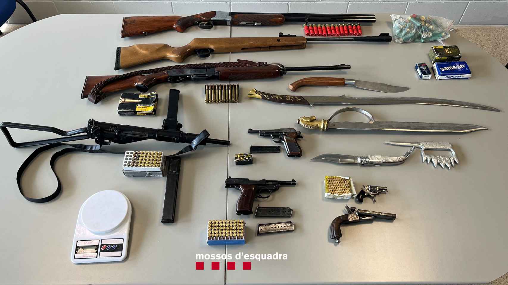 Armas halladas en el domicilio de la pareja detenida en Vilafant
