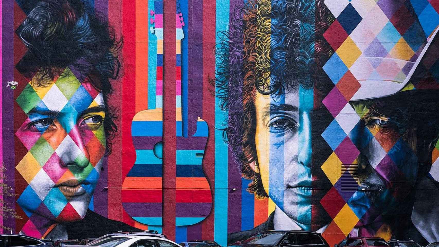 Mural de Bob Dylan en Minneapolis, obra de Eduardo Kobra