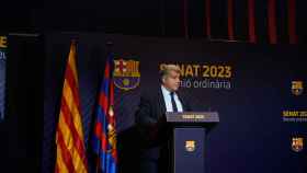Joan Laporta, en el Senado del Barça 2023