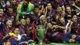 El Barça celebra la Champions League ganada en 2015