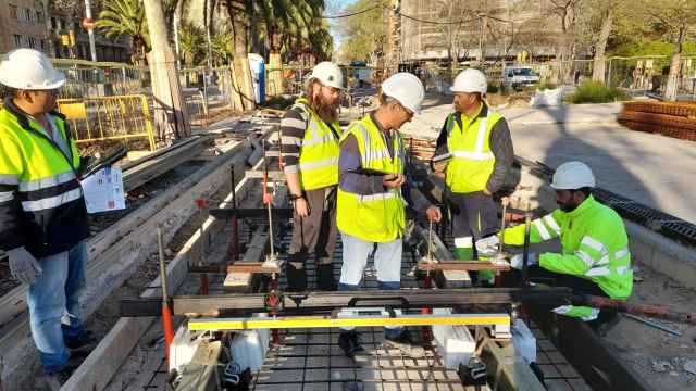 El equipo de Socotec en las obras del tranvía en Barcelona
