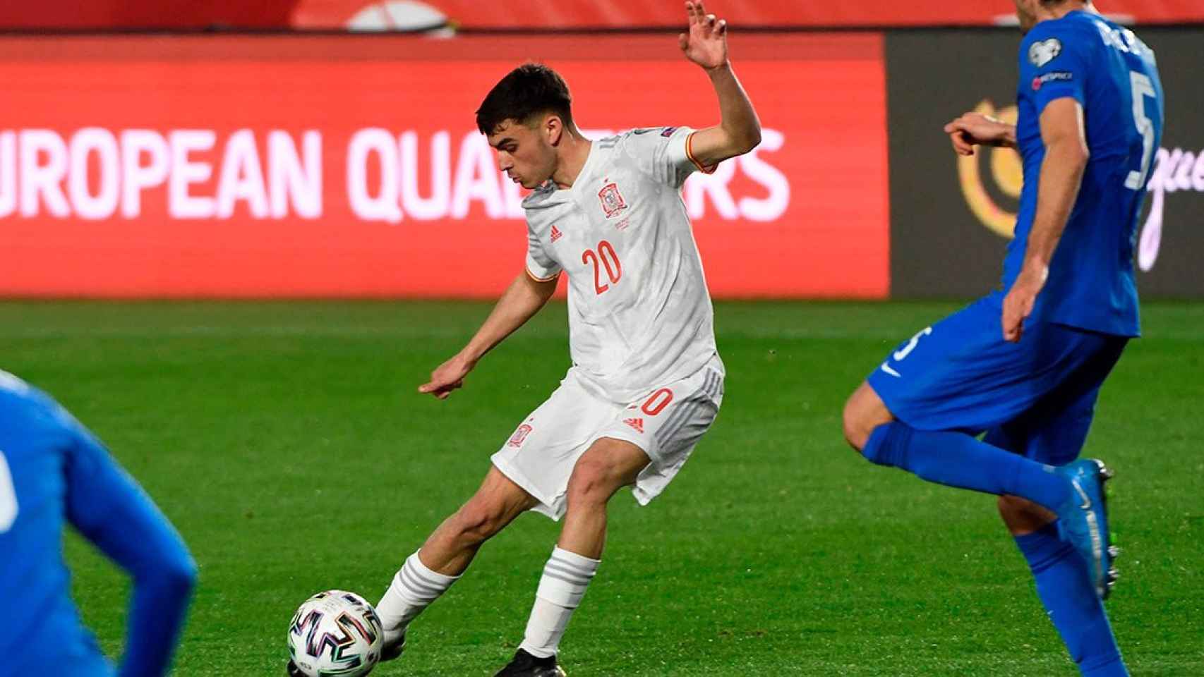 Pedri, en su debut con la selección española contra Grecia