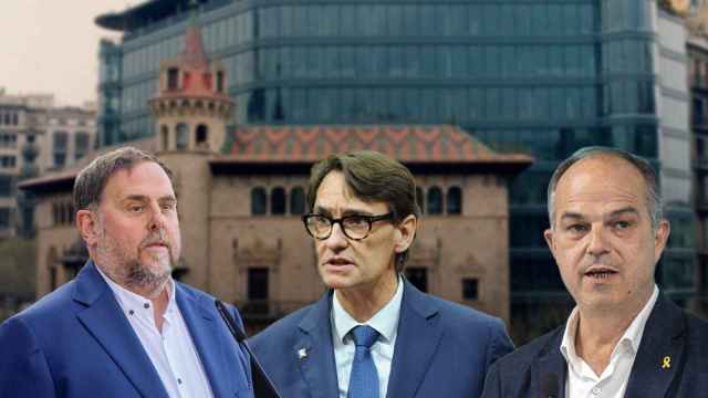Oriol Junqueras, Salvador Illa y Jordi Turull, los líderes de ERC, PSC y Junts que negocian la Diputació de Barcelona