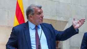 Joan Laporta, en el Palau de la Generalitat para celebrar la Champions del Barça Femenino