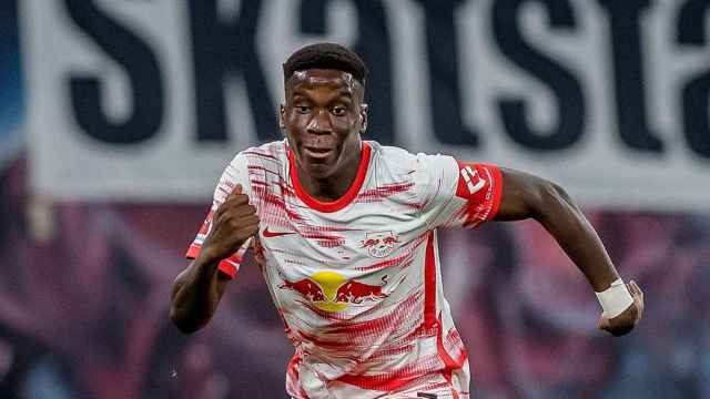 Ilaix Moriba durante su corta estancia en el RB Leipzig