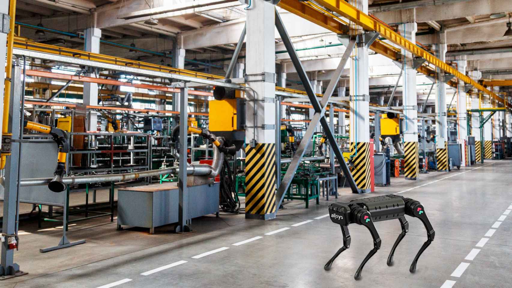 Robot cuadrúpedo inspecciona una fábrica