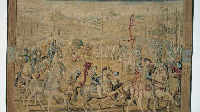 El tapiz de «La revista de las tropas en Barcelona», ejecutado por Wilhelm Pannemaker entre 1548 y 1554