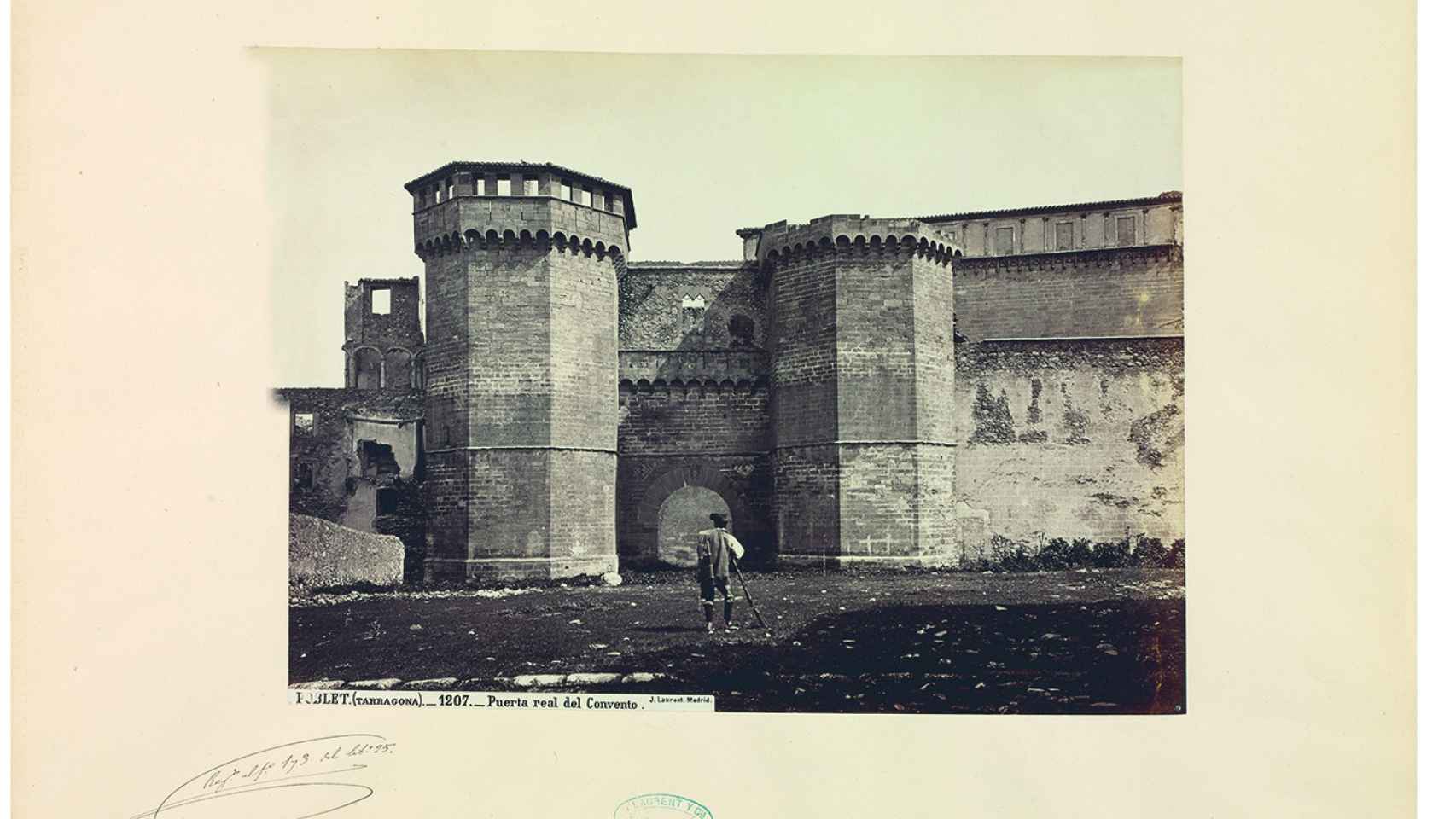 Puerta Real del convento de Poblet en Tarragona, septiembre de 1871