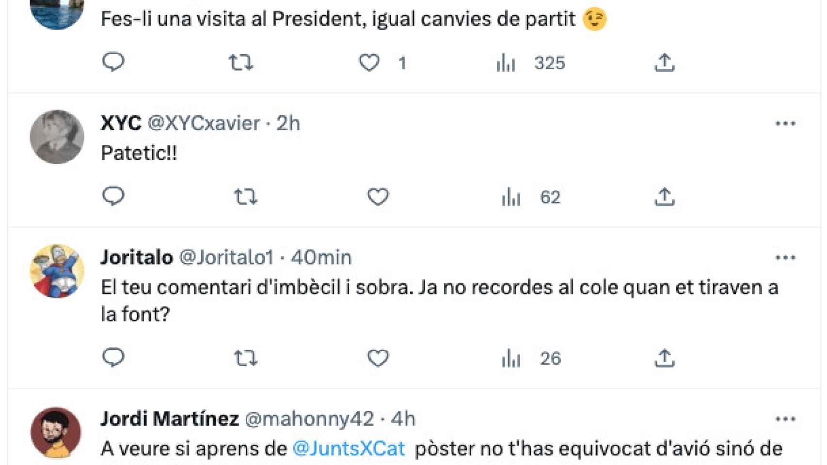 Respuestas al tweet de Xavier García Albiol