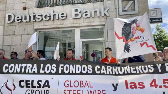 Una manifestación de la plantilla de Celsa contra los fondos acreedores