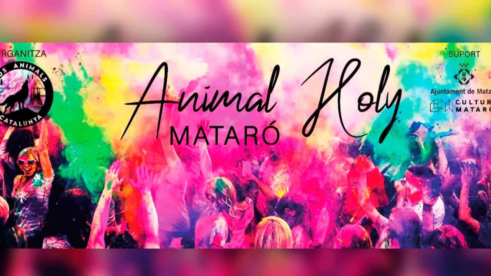 Imagen del cartel del 'Animal Holi' de Mataró