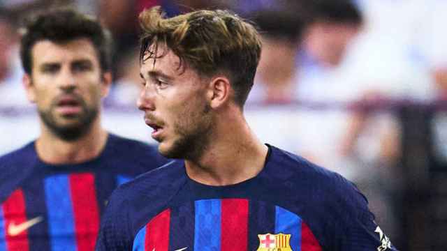 Nico González, durante un partido de pretemporada con el Barça