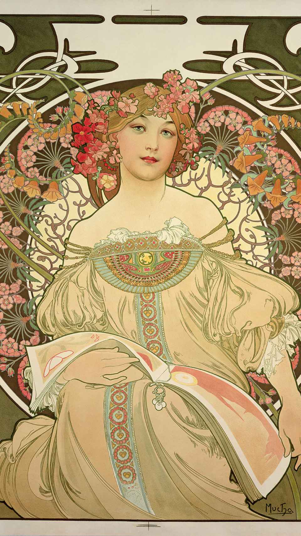 Ensueño, 1898, litografía en color de Mucha (1)