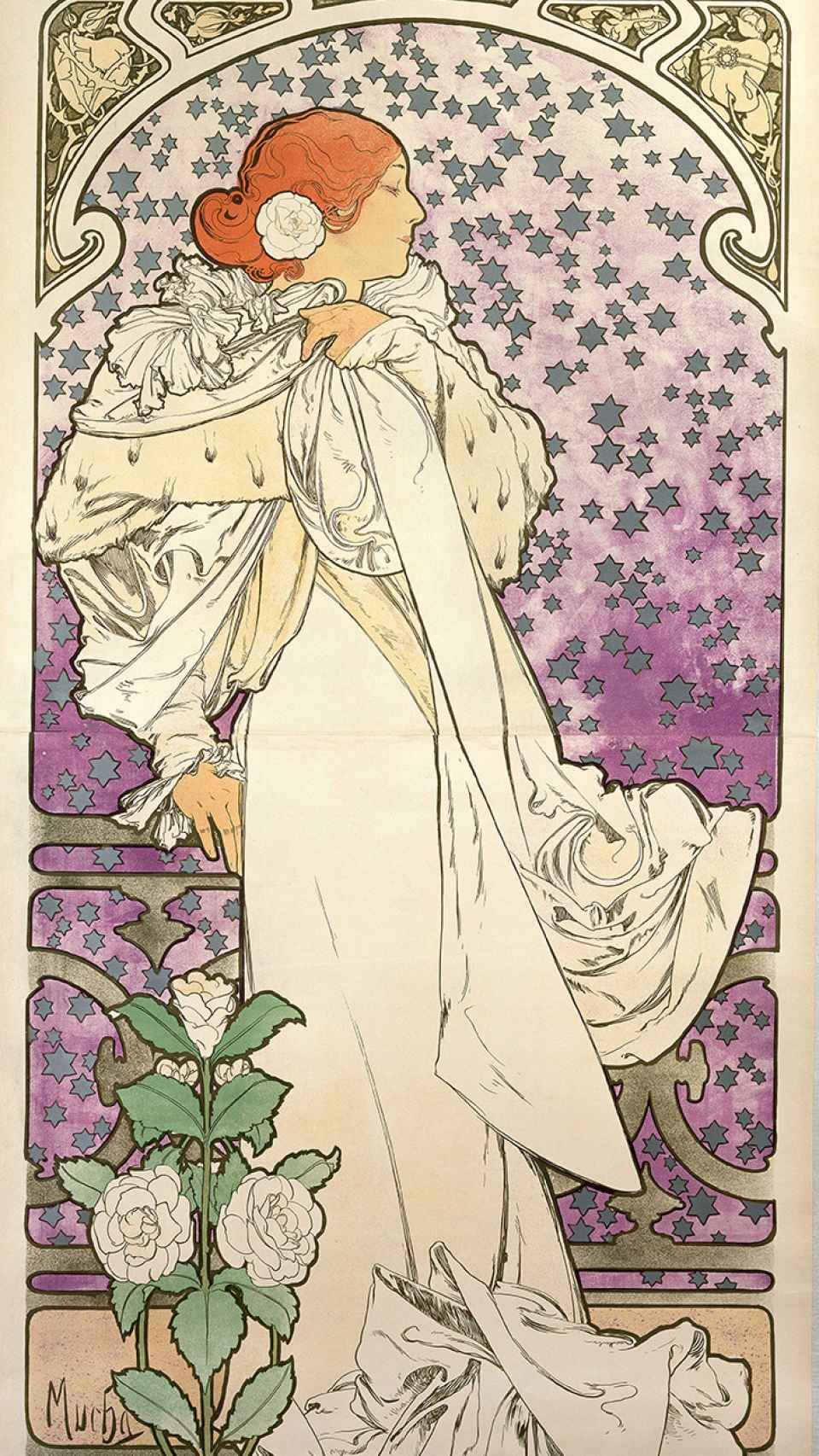 Mucha diseñó varios carteles para la Divina Sarah. La Dama de las Camelias, 1896
