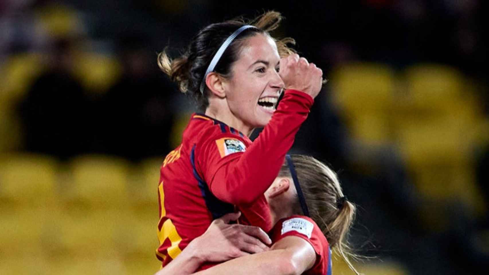 Aitana Bonmatí festeja su gol en el debut de España contra Costa Rica