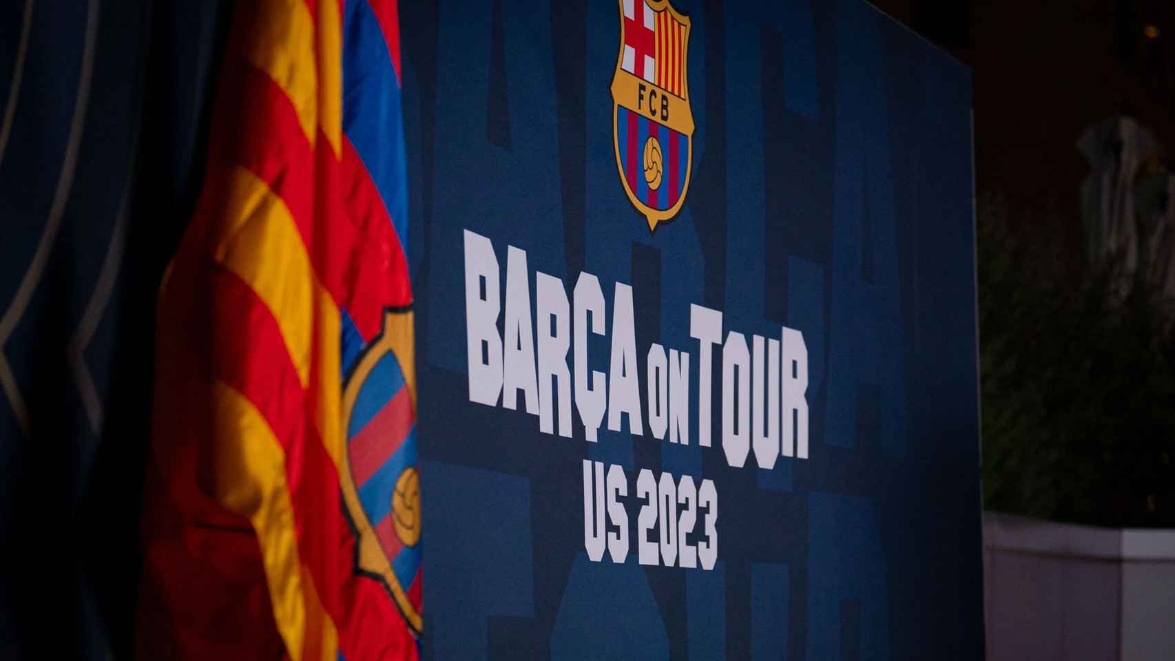 Un acto del Barça de Joan Laporta en la gira de pretemporada en Estados Unidos