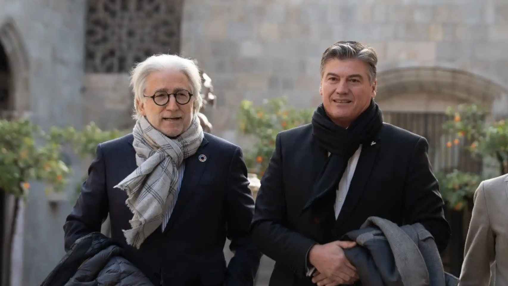 El presidente del Foment del Treball, Josep Sánchez Llibre (i) y el presidente de Pimec, Antoni Cañete (d)