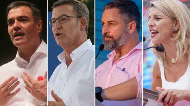 Los candidatos a la Presidencia del Gobierno, Pedro Sánchez, Alberto Núñez Feijóo, Santiago Abascal y Yolanda Díaz