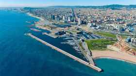 Imagen aérea del Port Fòrum de Barcelona, cuya zona comercial es propiedad de Cerberus