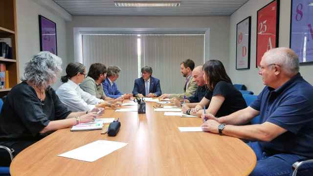 El 'expresident' catalán fugado, Carles Puigdemont, con el Consejo por la República