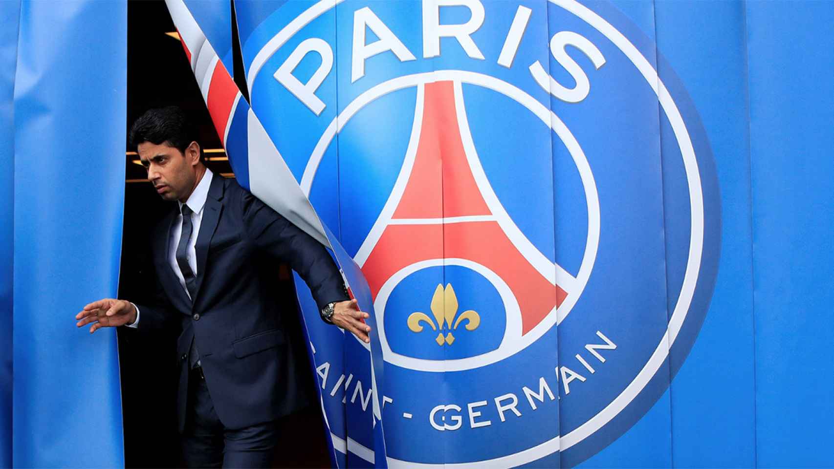 Nasser Al-Khelaifi, durante un acto con el Paris Saint-Germain