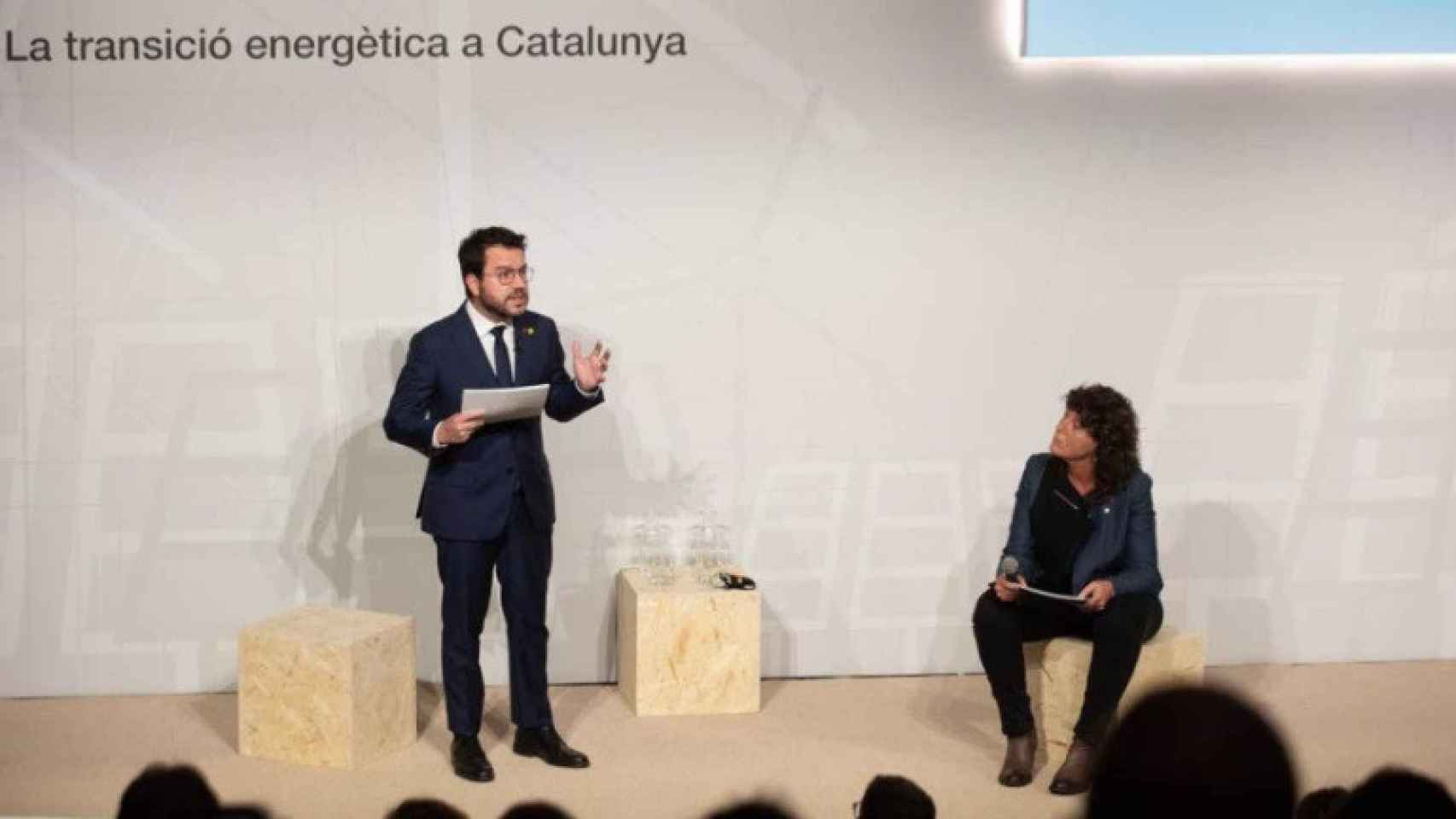 El presidente de la Generalitat, Pere Aragonès, y la consellera de Acción Climática, Alimentación y Agenda Rural, Teresa Jordà