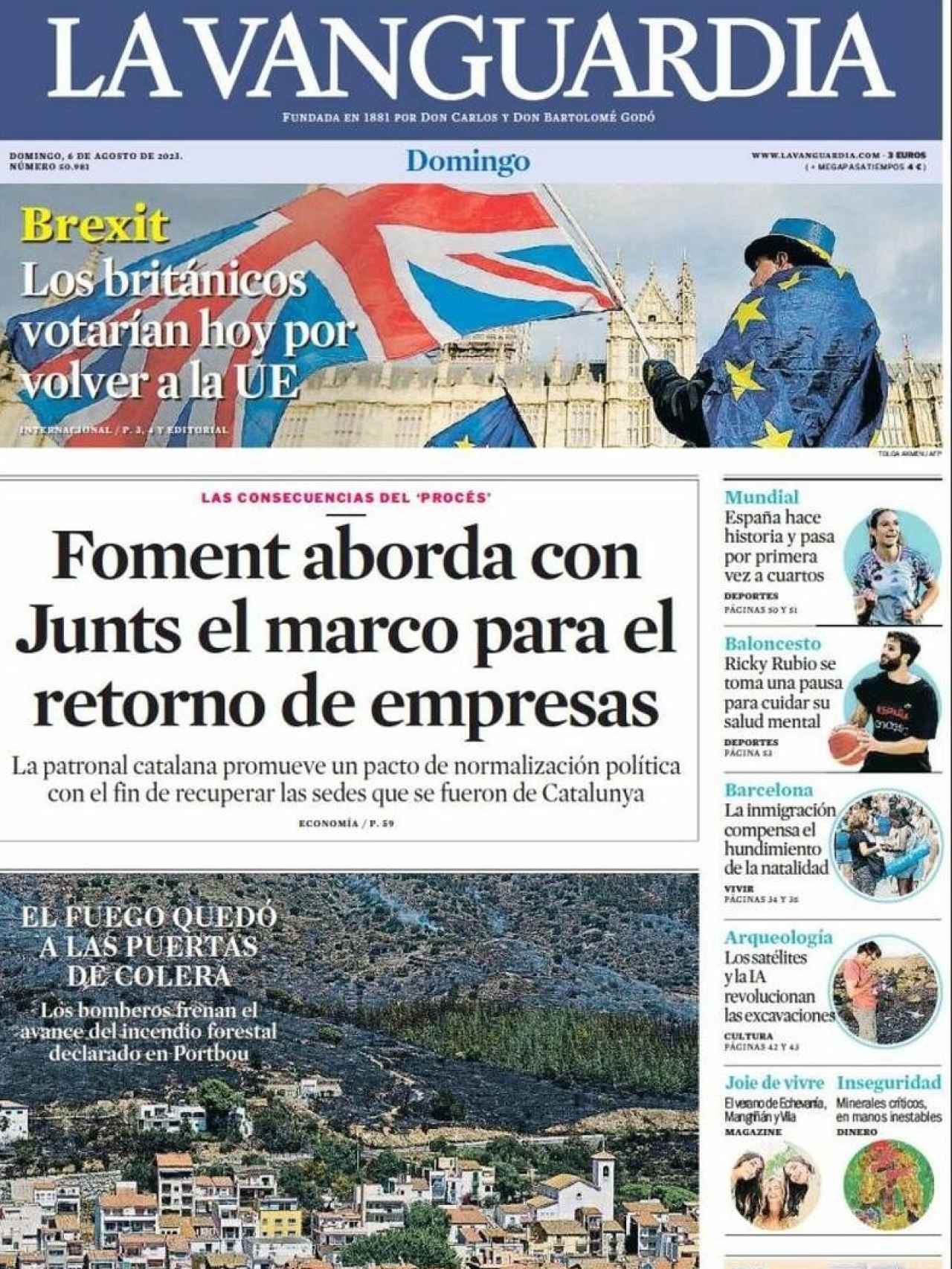 La Vanguardia, 6 de agosto de 2023