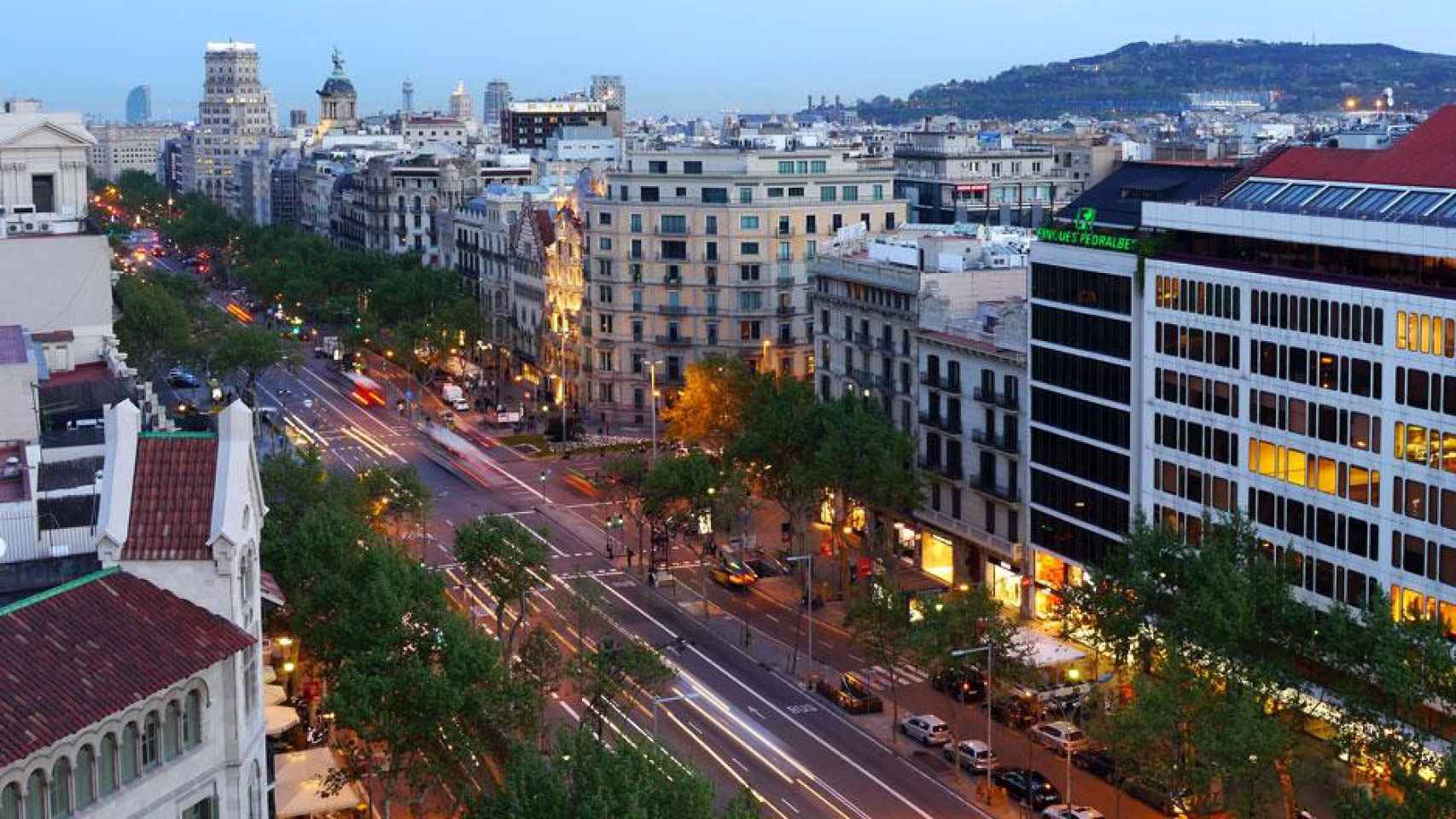 Imagen aérea del Paseo de Gracia de Barcelona