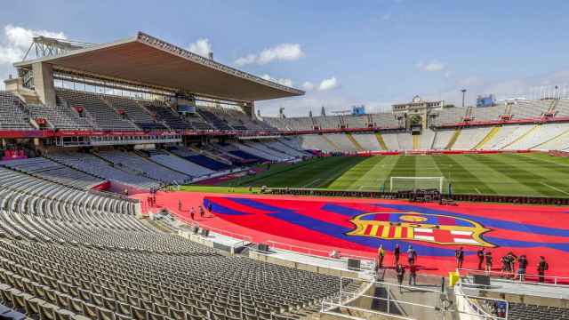 Las gradas del Estadi Olímpic Lluís Companys, vacías antes del Trofeo Joan Gamper / EFE