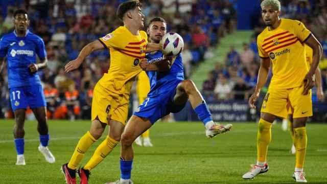 Gavi, en un lance del partido entre el Getafe y el Barça