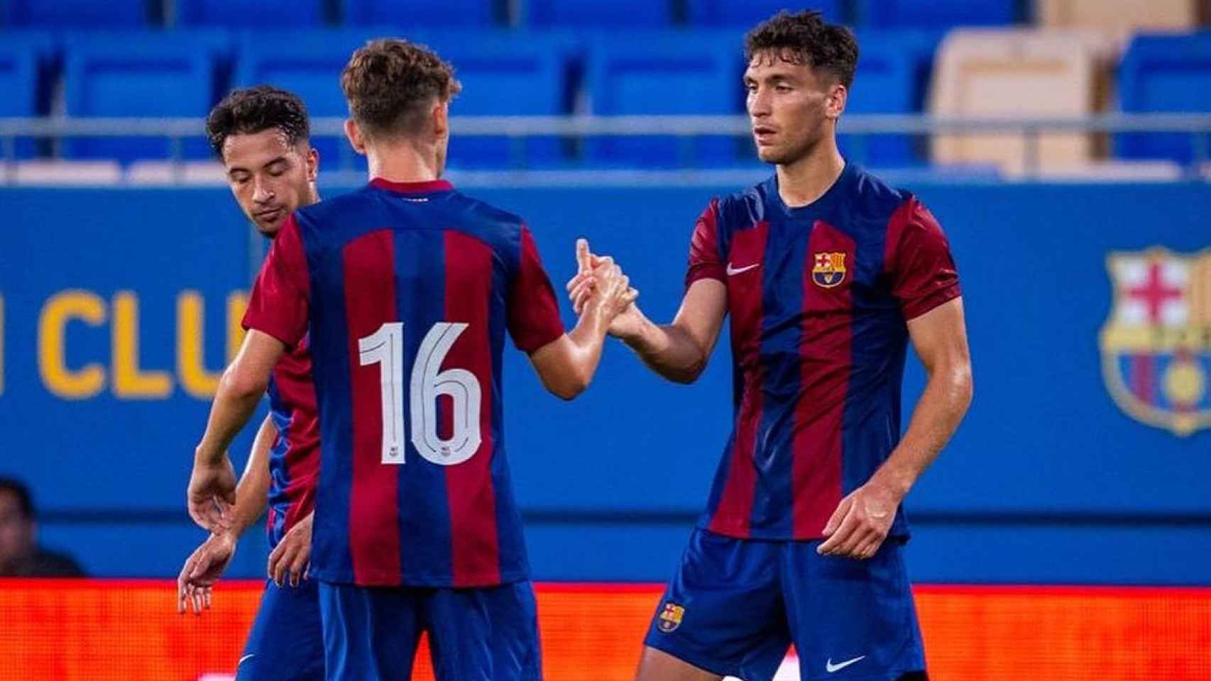 Diego Percan marca su primer gol como jugador del Barça B ante el Lleida