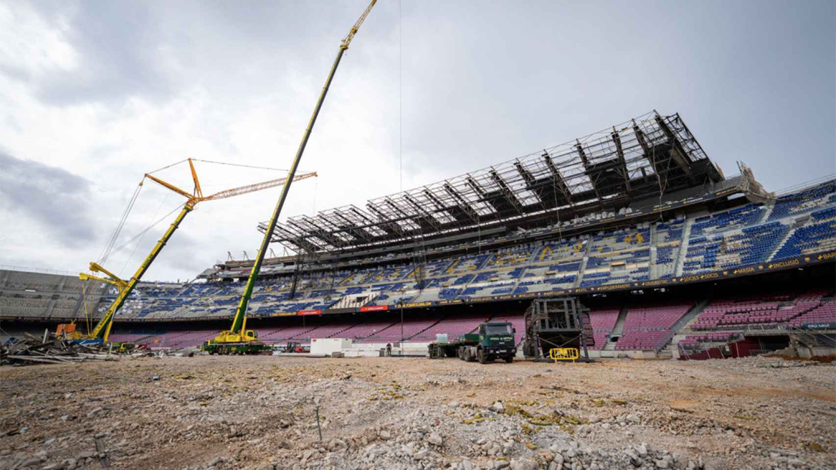Desolación y sorpresa por las nuevas imágenes de las obras del Camp Nou