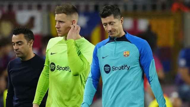 Xavi, Lewandowski y Ter Stegen