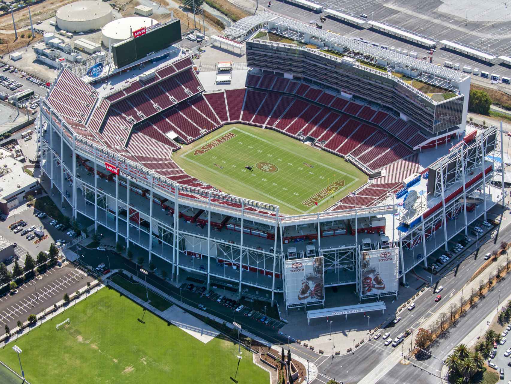 Vista aérea del Lewi’s Stadium, en Santa Clara (California), construido por Turner