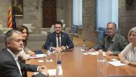 Reunión en septiembre del presidente de la Generalitat con los líderes de Òmnium Cultural, la Asamblea Nacional Catalana y la Asociación de Municipios por la Independencia