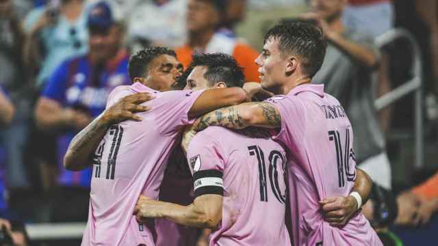 Messi celebra la última victoria del Inter de Miami