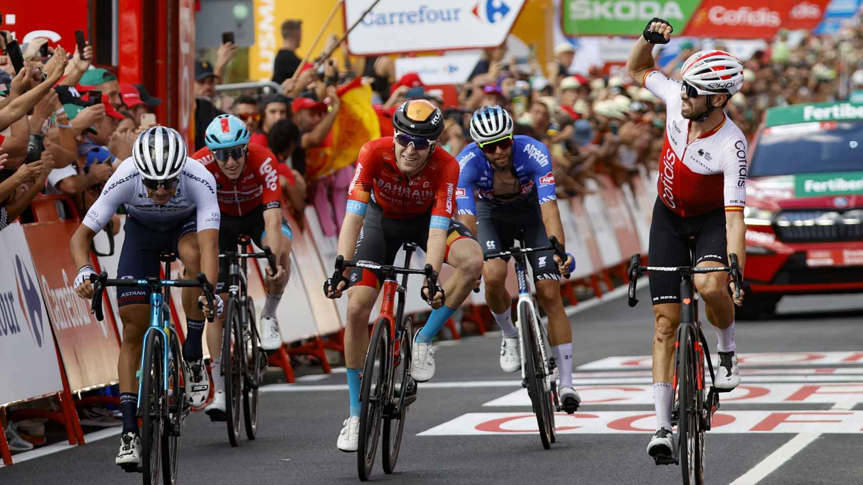 Jesus Herrada (Cofidis), celebra su victoria en la séptima etapa de La Vuelta Ciclista a España de 2022