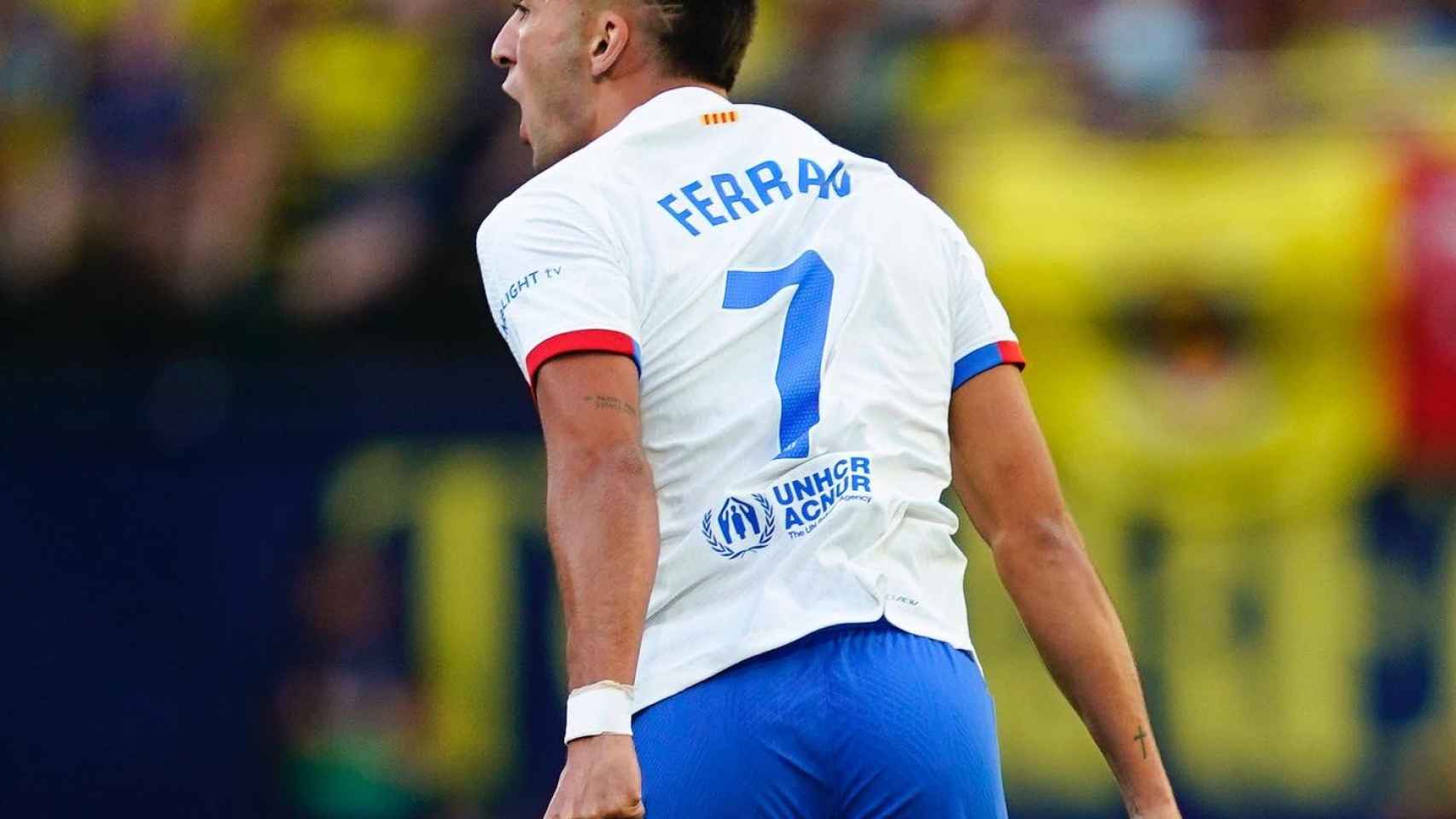 Ferran Torres celebra con rabia su gol al Villarreal